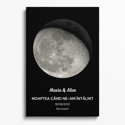 tablou personalizat cu faza Lunii intr-o noapte speciala