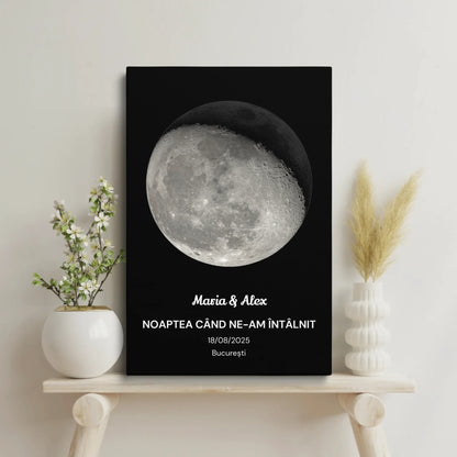 tablou personalizat cu faza Lunii intr-o noapte speciala