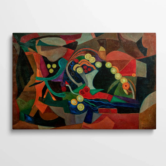 Tablou Abstract - Compoziție Colorată și Dinamică