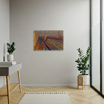 Tablou Abstract - Peisaj Urban cu Cale Ferată în Zăpadă - vedere hol