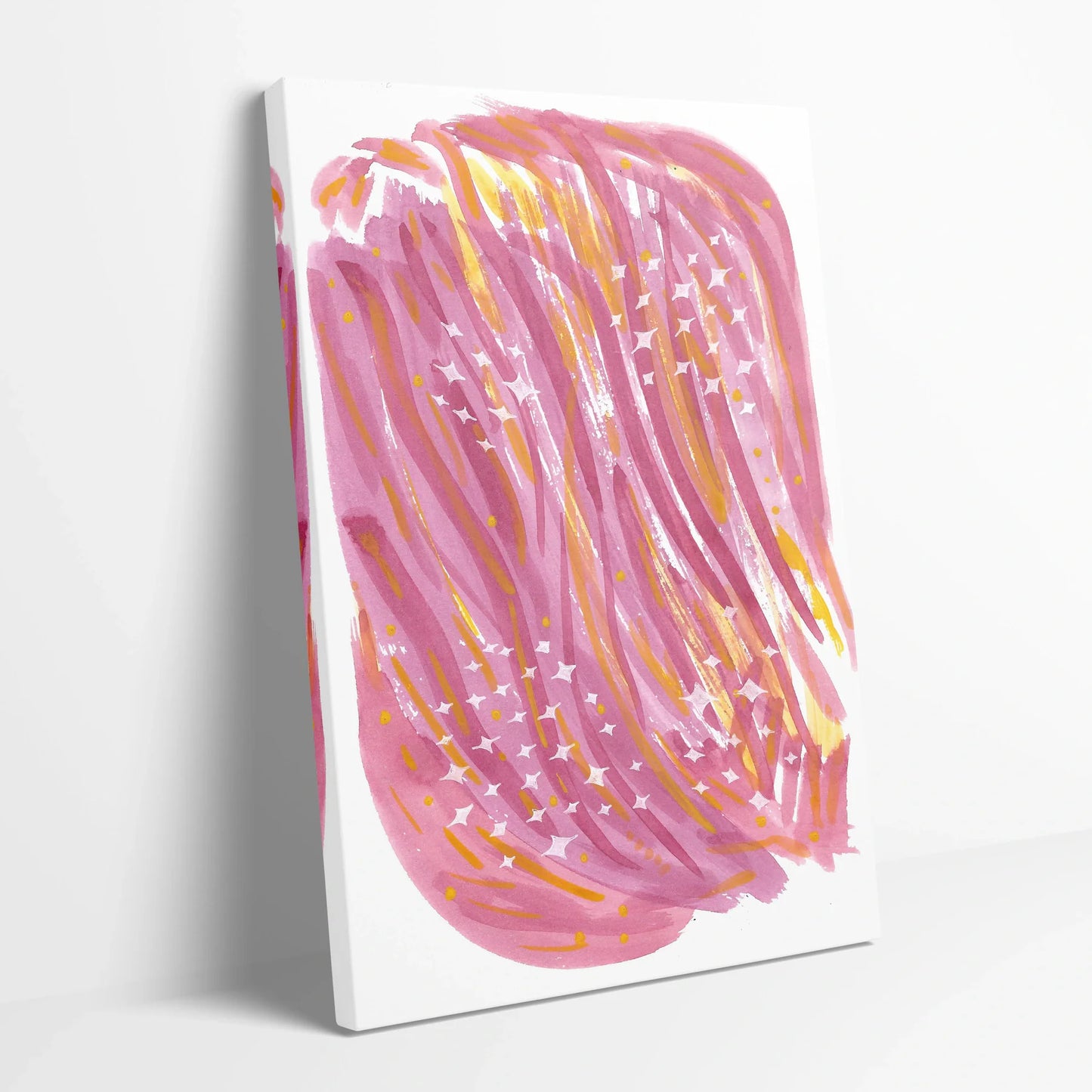 Tablou Abstract - Texturi Colorate și Plăcute 2 - vedere din lateral sprijinit perete