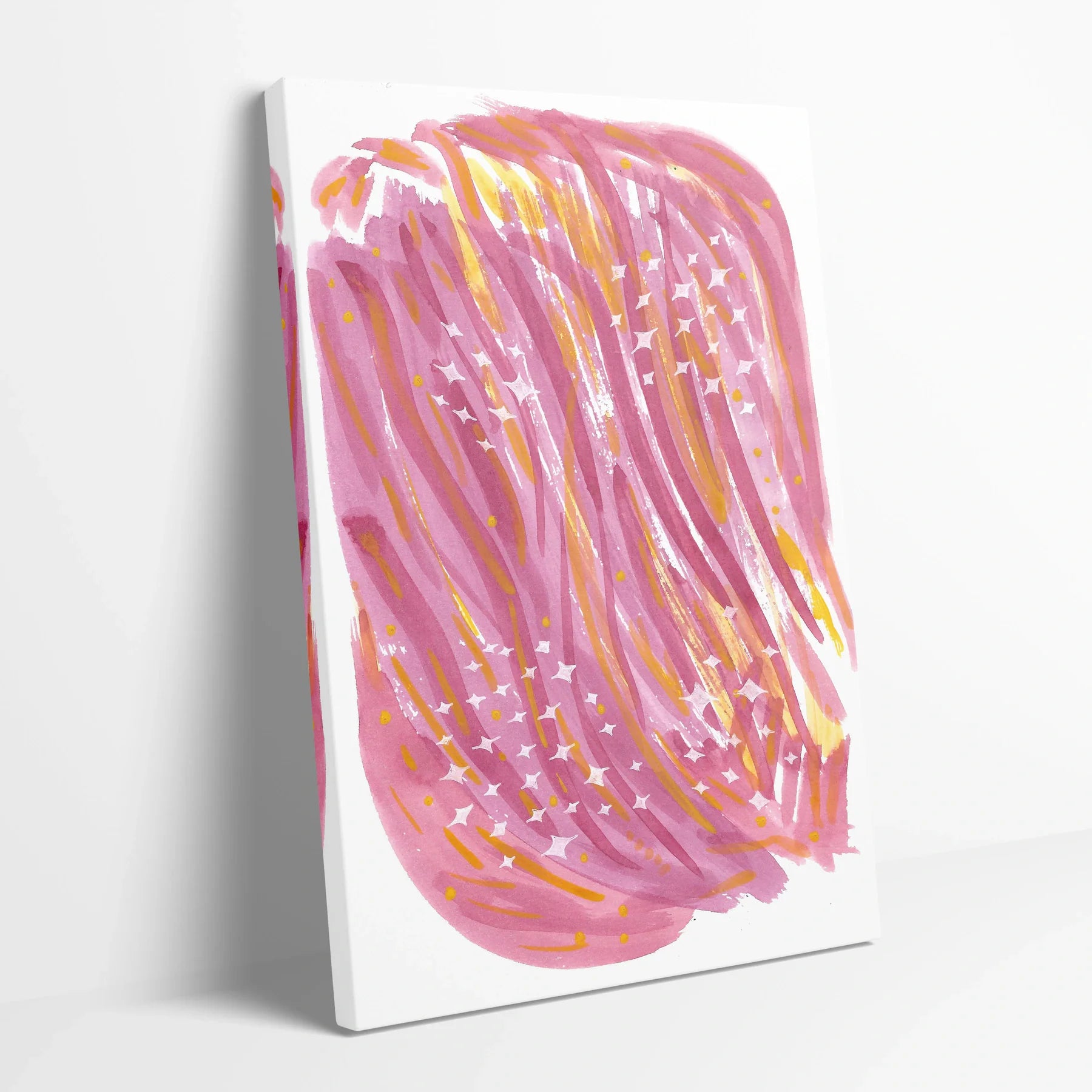 Tablou Abstract - Texturi Colorate și Plăcute 2 - vedere din lateral sprijinit perete