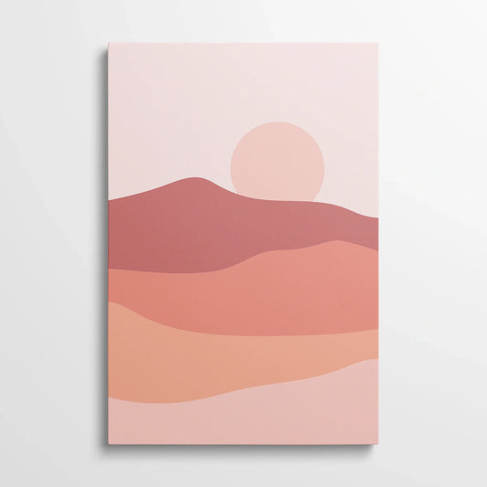 Tablou Abstract - Peisaj Minimalist cu Soare