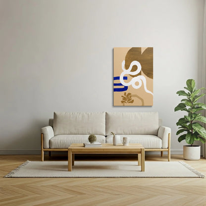 Tablou Abstract - Compoziție Minimalistă cu Forme Vii - vedere living