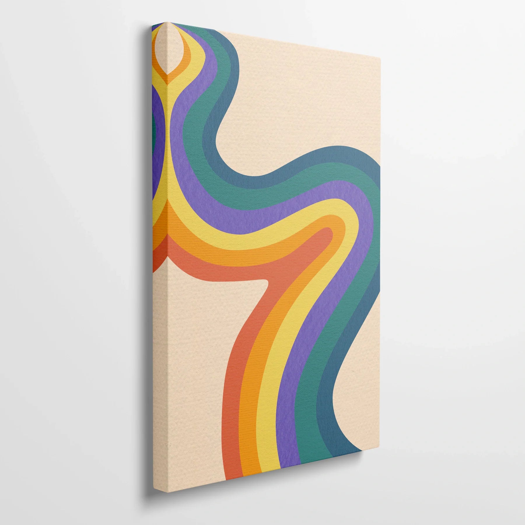 Tablou Abstract - Design Colorat și Fluid - vedere din lateral