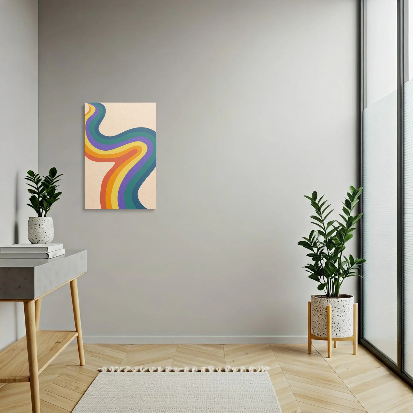 Tablou Abstract - Design Colorat și Fluid - vedere hol