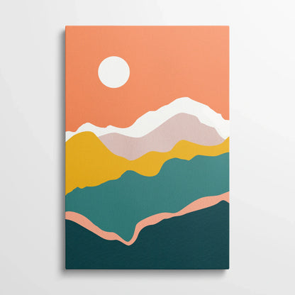Tablou Abstract - Peisaj Delicat cu Soare
