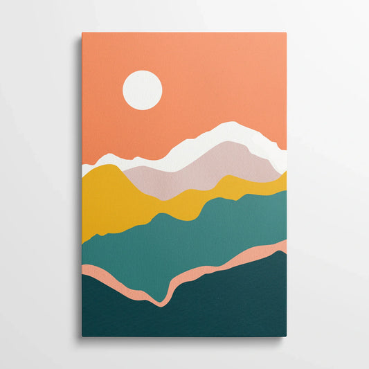 Tablou Abstract - Peisaj Delicat cu Soare