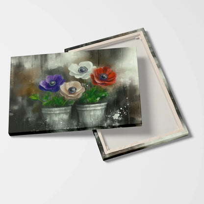 Tablou Flori - Buchet Colorat de Anemone - vedere fata verso