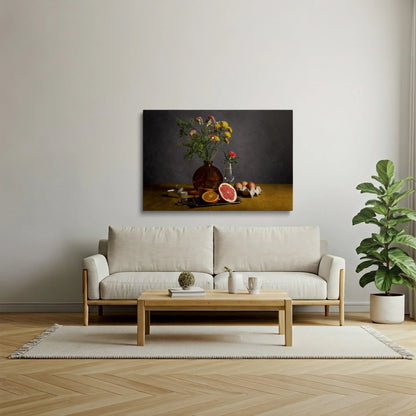 Tablou Flori - Aranjament Floral cu Citrice - vedere living