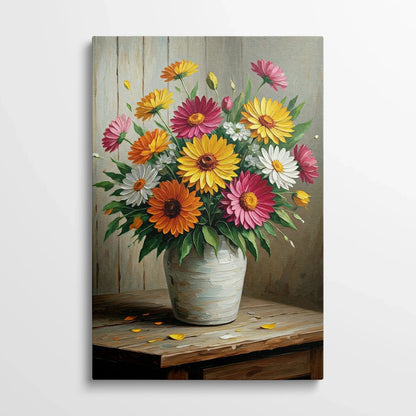 Tablou Flori - Buchet Colorat cu Flori de Vară