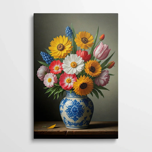 Tablou Flori - Buchet Colorat cu Dimensiuni Mari