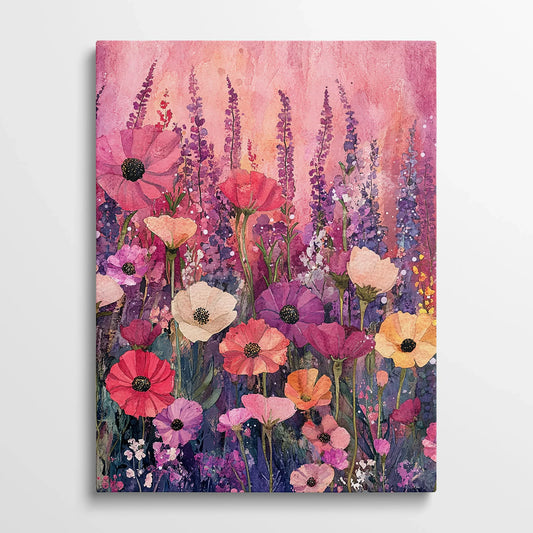 Tablou Flori - Compoziție Florală Pe Fundal Pastelat