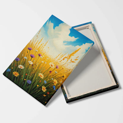 Tablou Flori - Peisaj Colorat cu Flori de Câmp