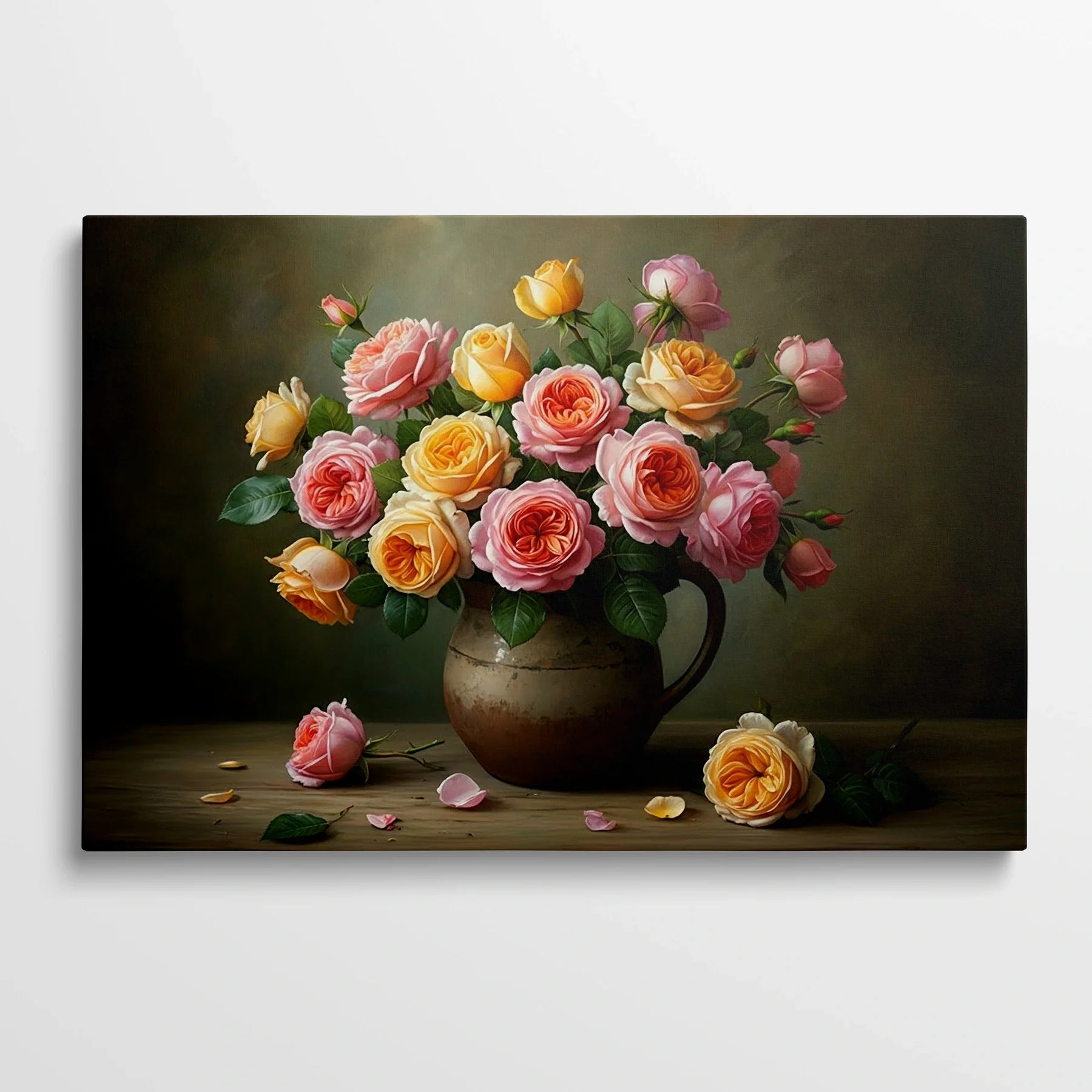 Tablou Flori - Trandafiri Colorați în Vase - vedere din fata