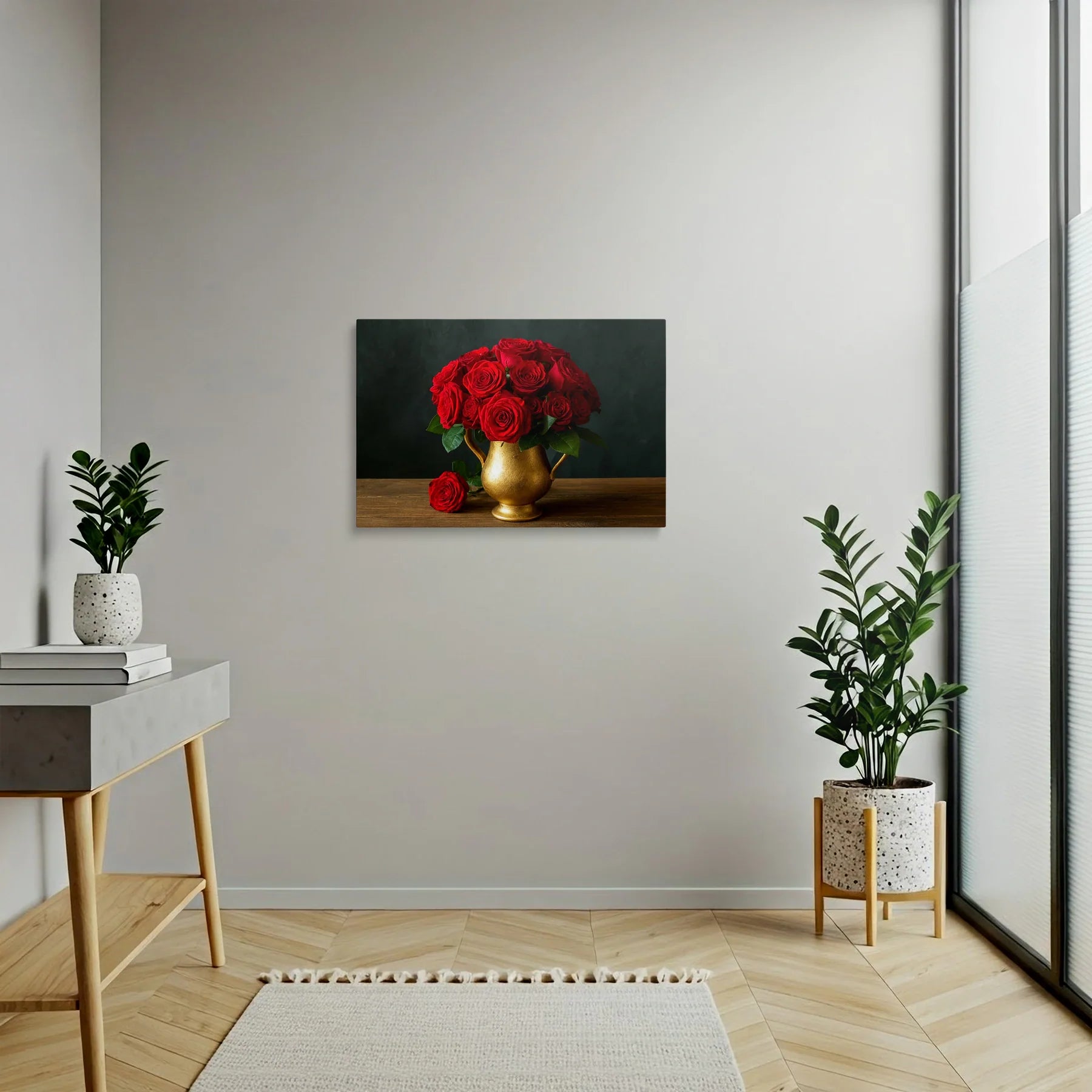 Tablou Flori - Trandafiri Roșii în Stil Artistic - vedere hol