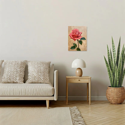 Tablou Flori - Trandafir Colorat Pe Fundal Neutru
