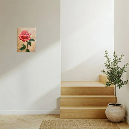 Tablou Flori - Trandafir Colorat Pe Fundal Neutru