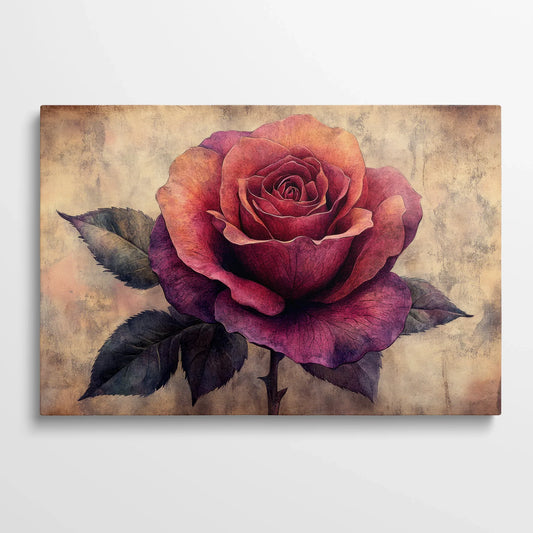 Tablou Flori - Trandafir Colorat Pe Fundal Texturat