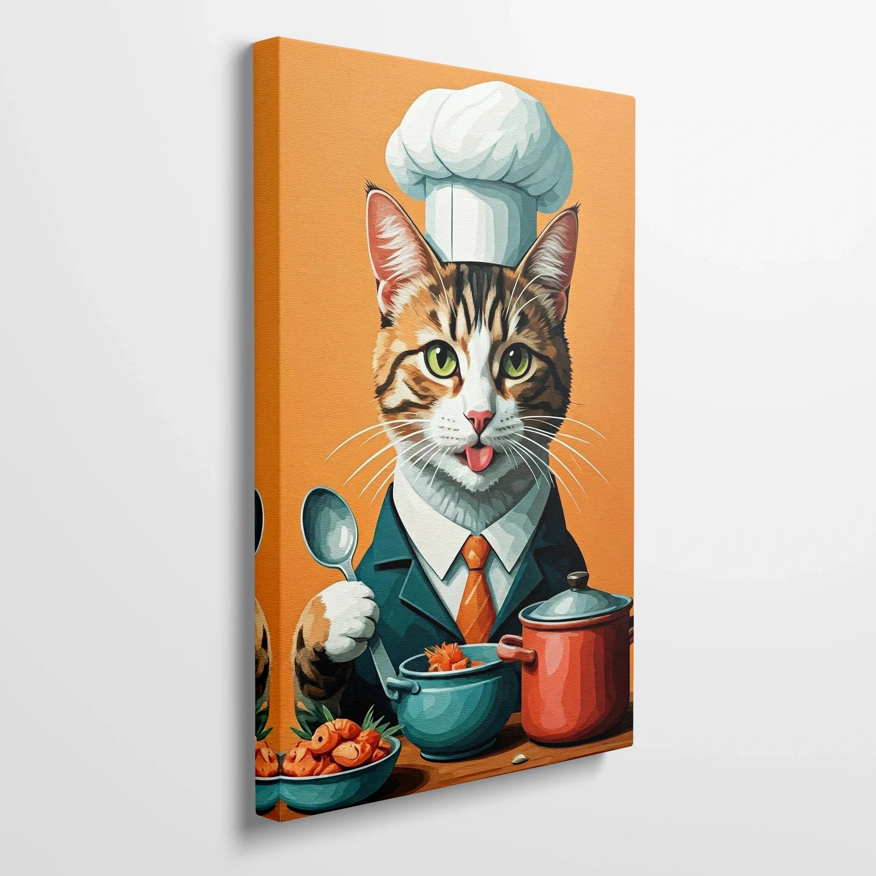 Tablou Modern - Portret Geometric Al Unui Pisic Chef - vedere din lateral