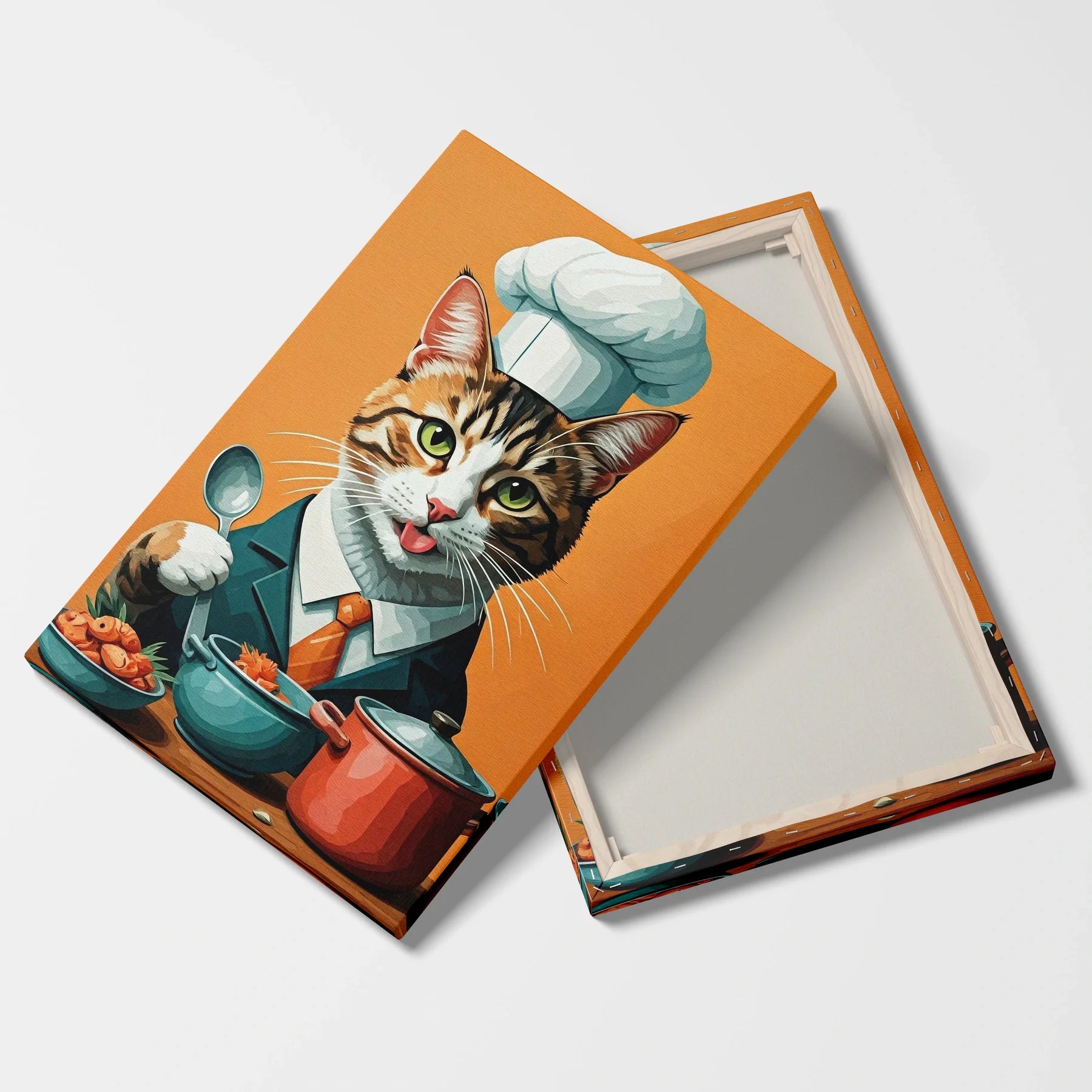 Tablou Modern - Portret Geometric Al Unui Pisic Chef - vedere fata verso