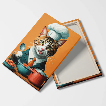Tablou Modern - Portret Geometric Al Unui Pisic Chef - vedere fata verso