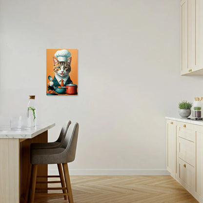 Tablou Modern - Portret Geometric Al Unui Pisic Chef - vedere bucatarie