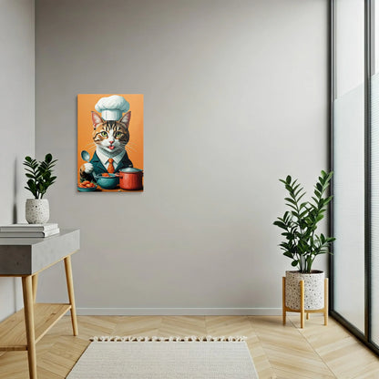 Tablou Modern - Portret Geometric Al Unui Pisic Chef - vedere hol