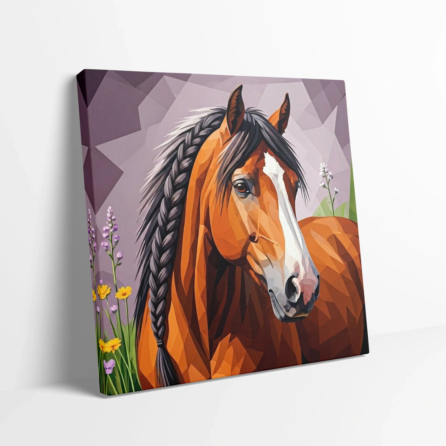 Tablou Modern - Portret Geometric Al Unui Cal - vedere din lateral