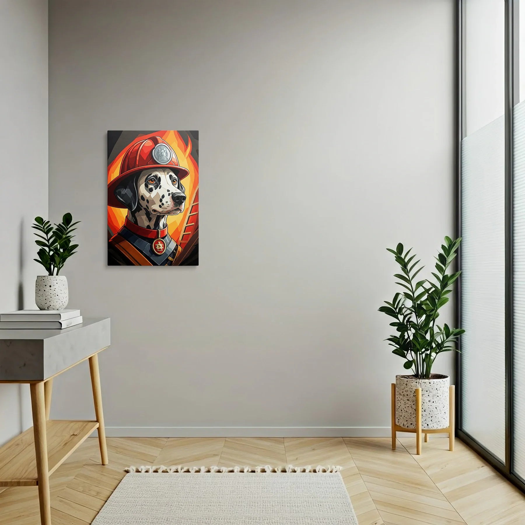 Tablou Modern - Portret Geometric de Câine Inspirat - vedere hol