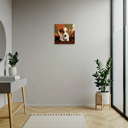 Tablou Modern - Portret Geometric de Câine Jucăuș - vedere hol