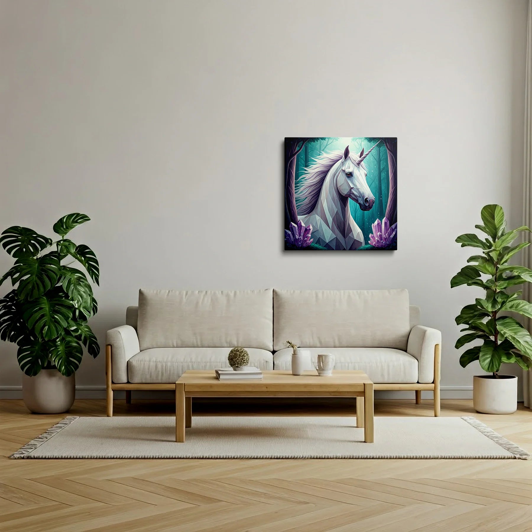 Tablou Modern - Portret Geometric de Cal - vedere living