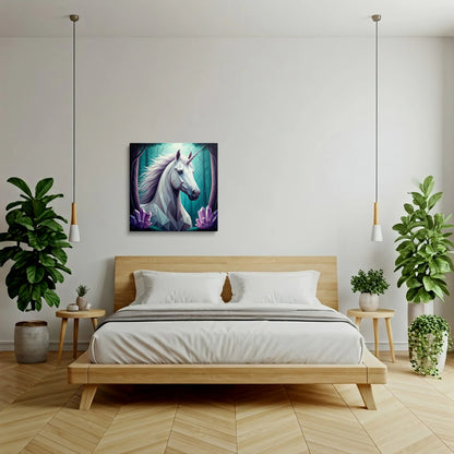 Tablou Modern - Portret Geometric de Cal - vedere dormitor