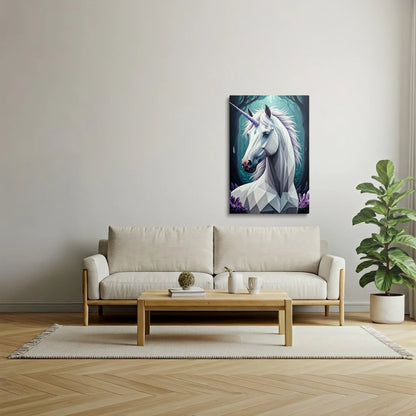 Tabloul Modern - Portret Geometric Al Unui Cal Fascinant - vedere living
