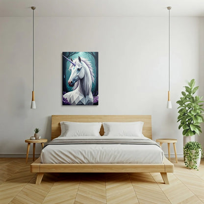 Tabloul Modern - Portret Geometric Al Unui Cal Fascinant - vedere dormitor