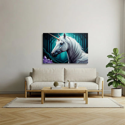 Tablou Modern - Portret Geometric de Cal Misterios - vedere living