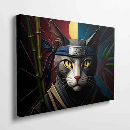Tablou Modern - Portret Geometric Al Unei Pisici Ninja 2 - vedere din lateral