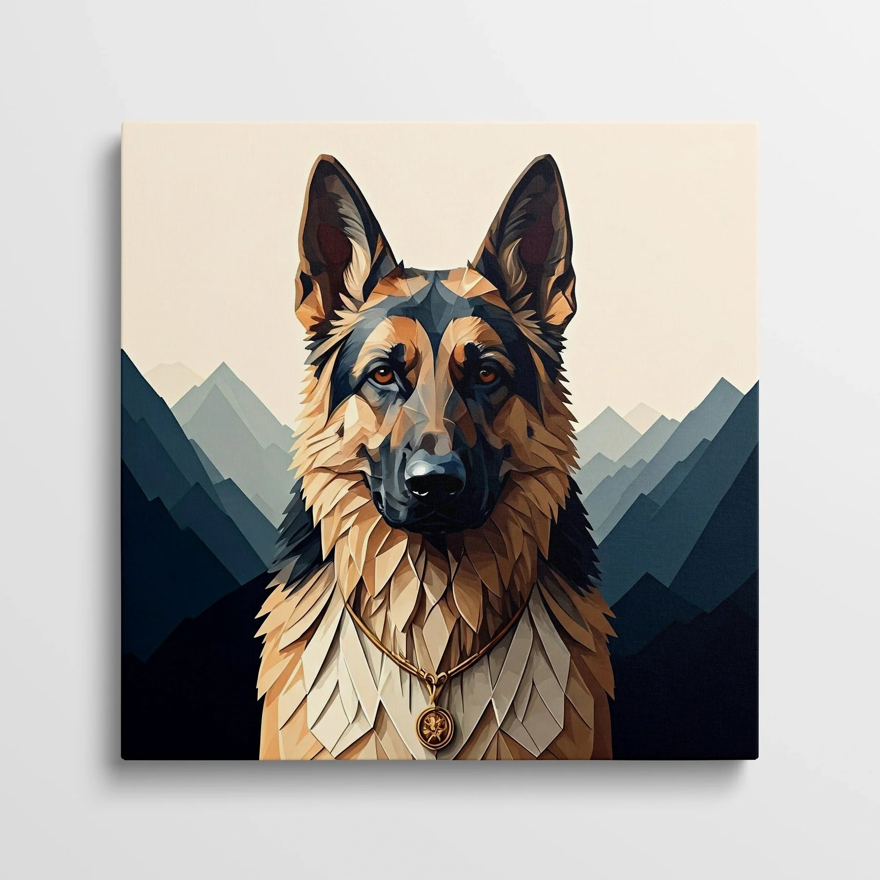 Tablou Modern - Portret Cubist Al Unui Câine - vedere din fata