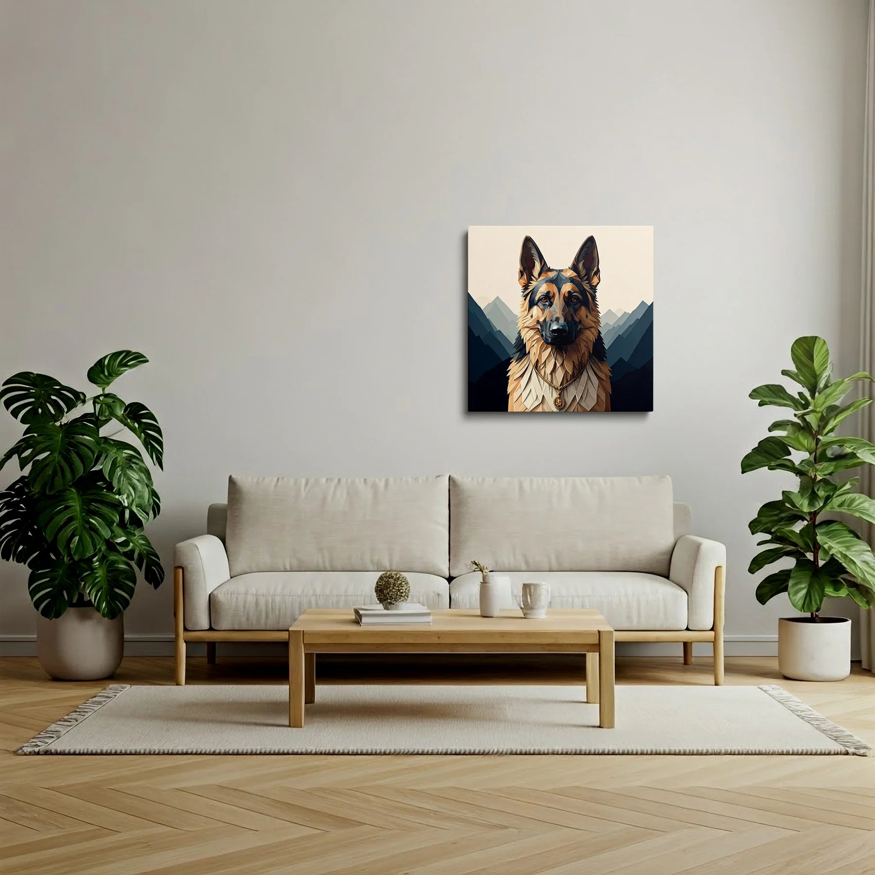 Tablou Modern - Portret Cubist Al Unui Câine - vedere living