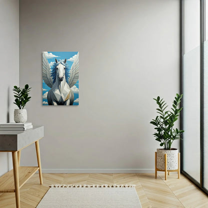 Tablou Modern - Portret Geometric de Cal cu Aripi - vedere hol