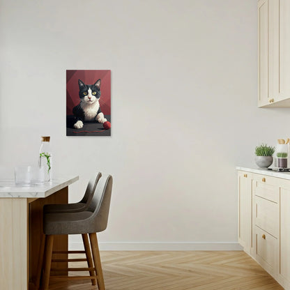 Tablou Modern - Portret Geometric de Pisică Plin de Culoare - vedere bucatarie