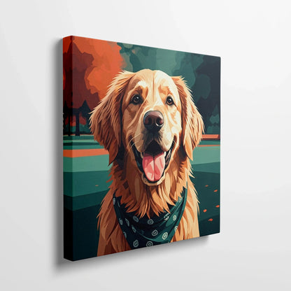 Tablou Modern - Portret Geometric Al Câinelui 4 - vedere din lateral sprijinit perete