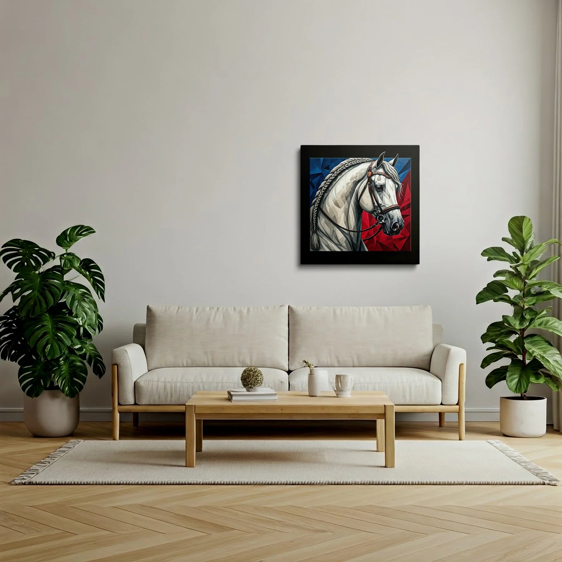 Tablou Modern - Portret Geometric de Cal 2 - vedere living