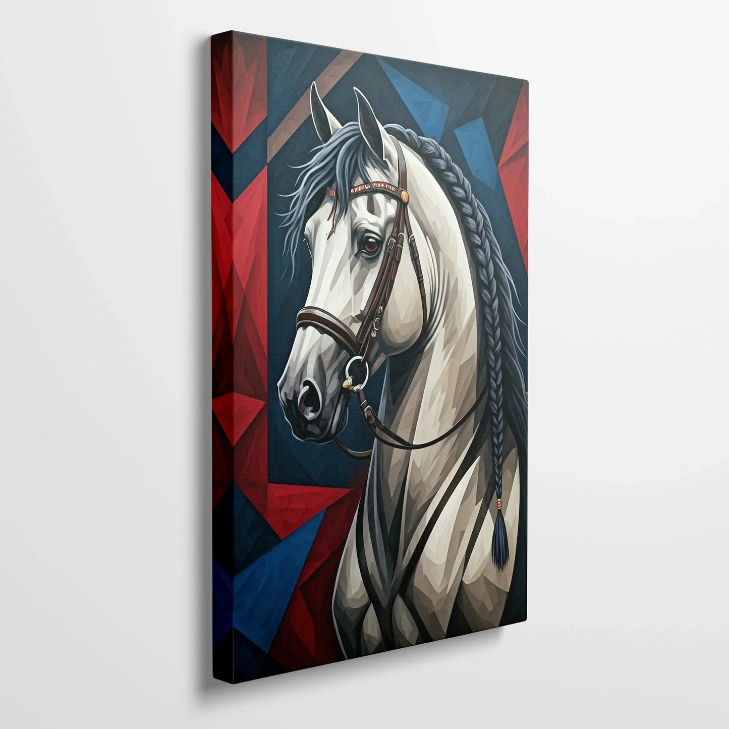 Tablou Modern - Portret Geometric Al Unui Cal Expresiv - vedere din lateral