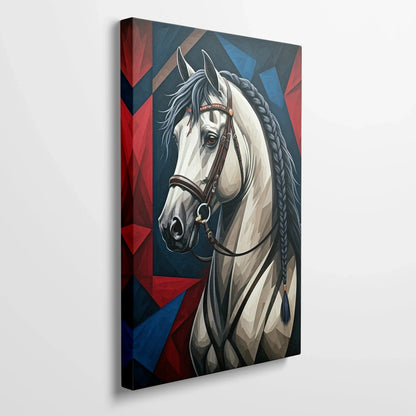 Tablou Modern - Portret Geometric Al Unui Cal Expresiv - vedere din lateral