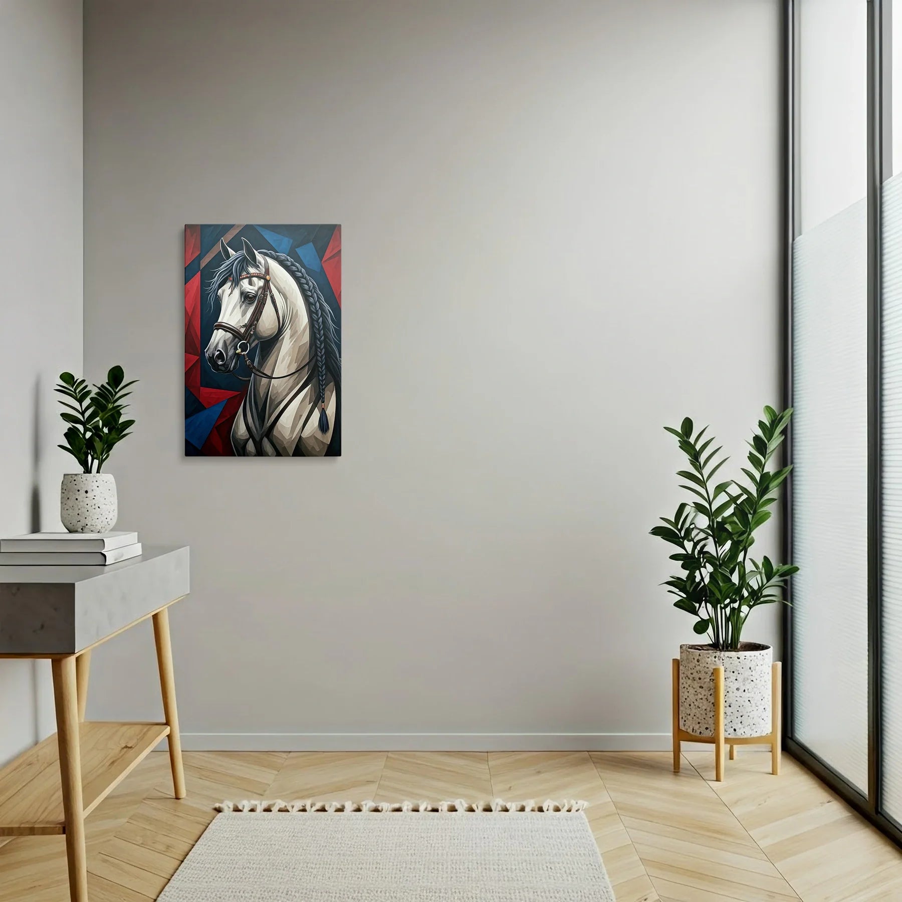 Tablou Modern - Portret Geometric Al Unui Cal Expresiv - vedere hol