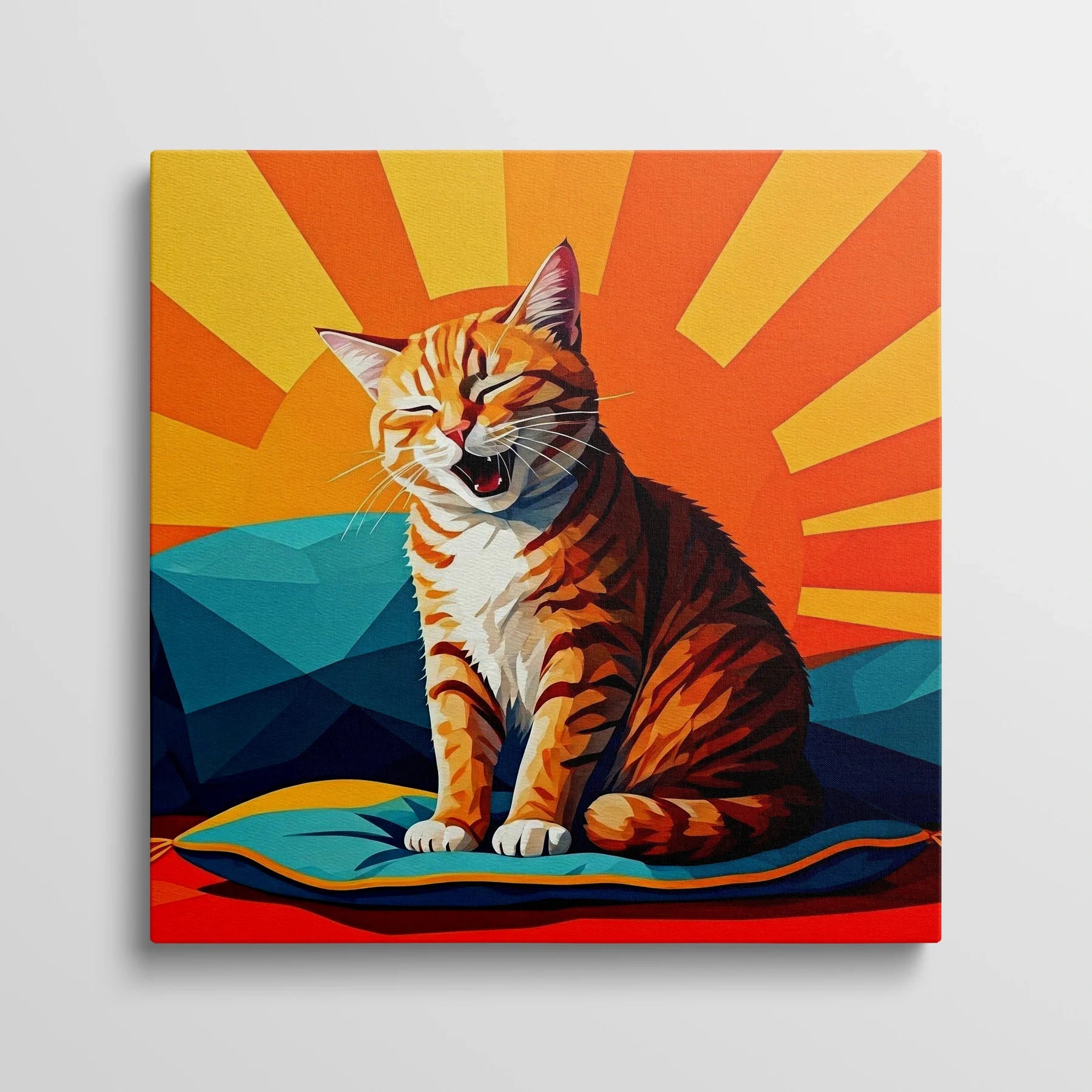 Tablou Modern - Portret Geometric de Pisică 3 - vedere din fata