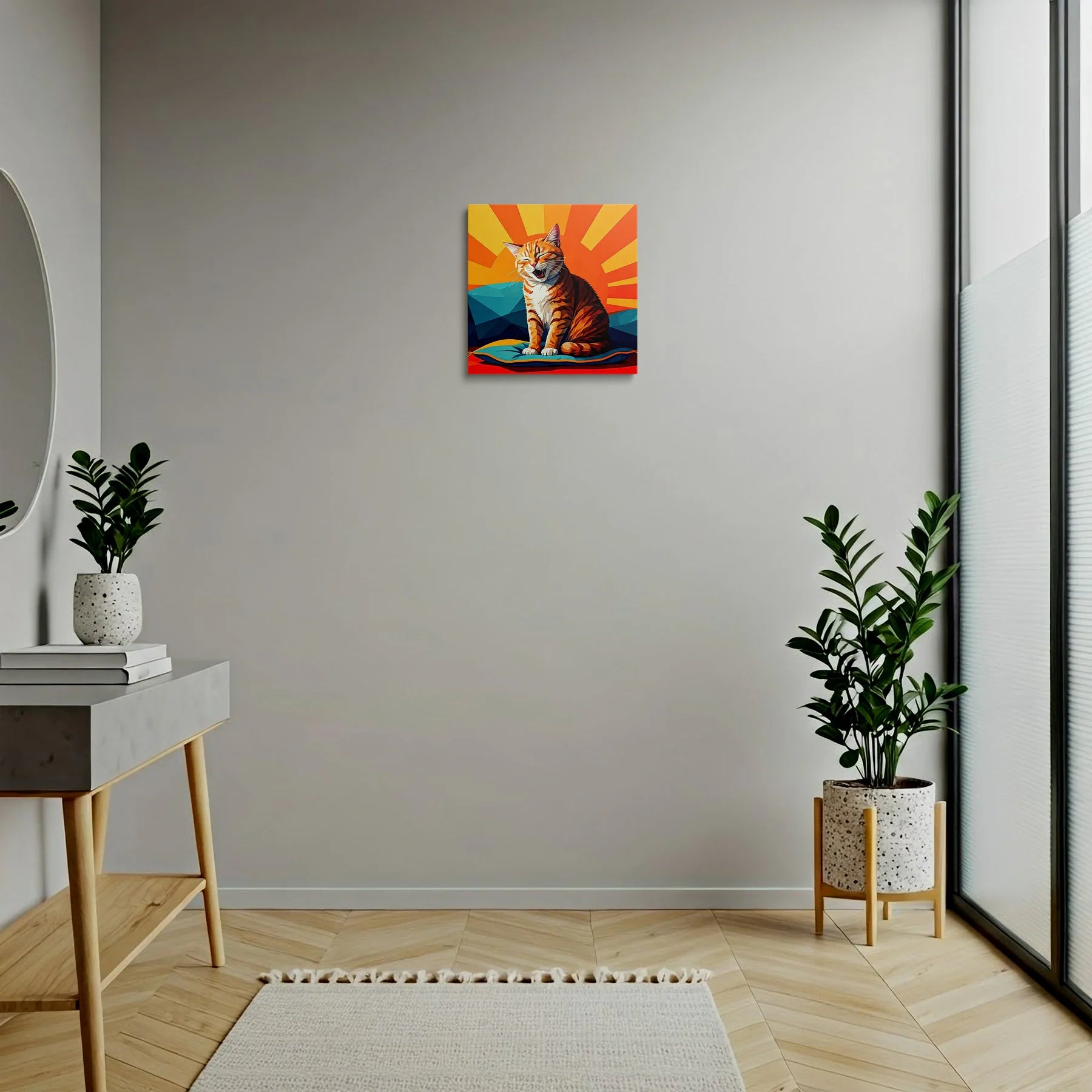 Tablou Modern - Portret Geometric de Pisică 3 - vedere hol