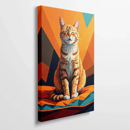 Tablou Modern - Portret Geometric Al Unei Pisici - vedere din lateral