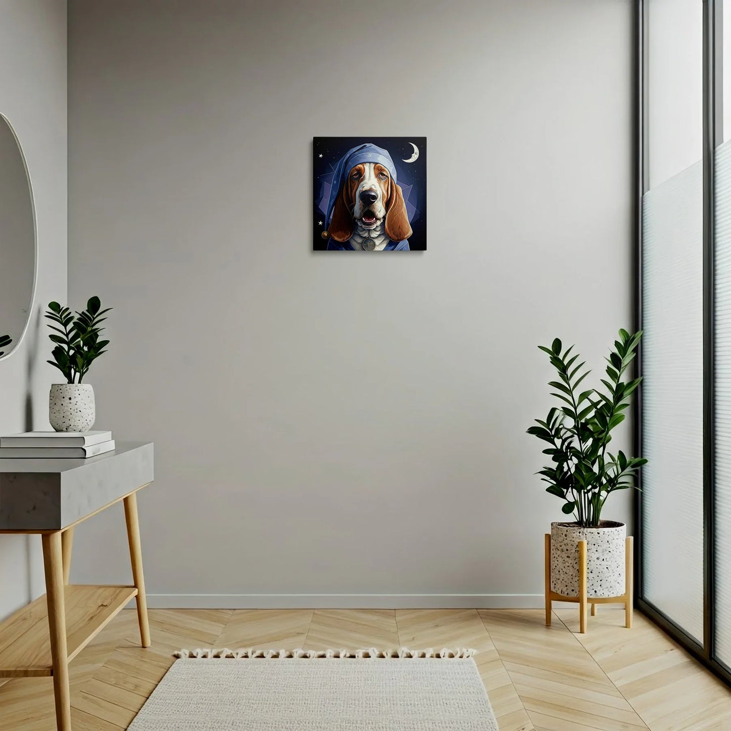 Tablou Modern - Portret Geometric Al Unui Câine Somnoros - vedere hol